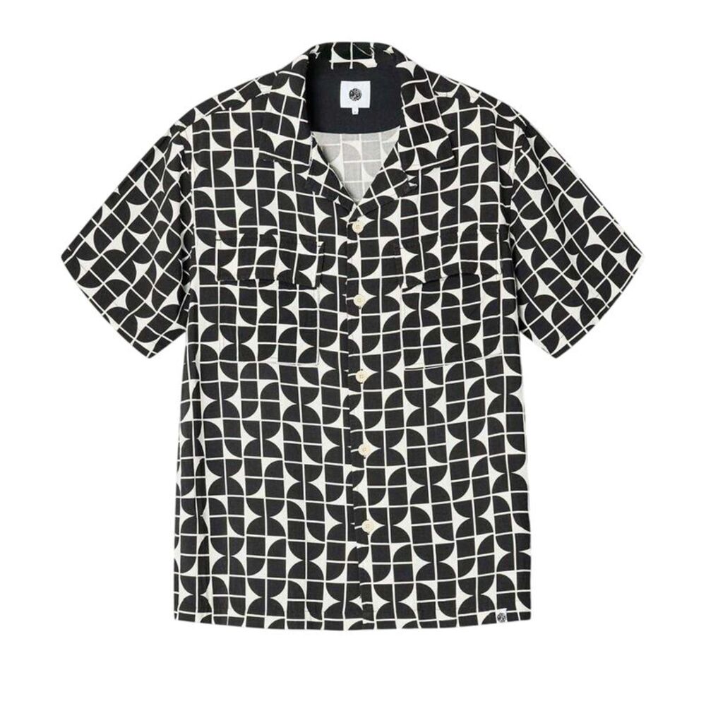 Pretty Green Mens Bauhaus Regular Short-Sleeved Shirt / Black